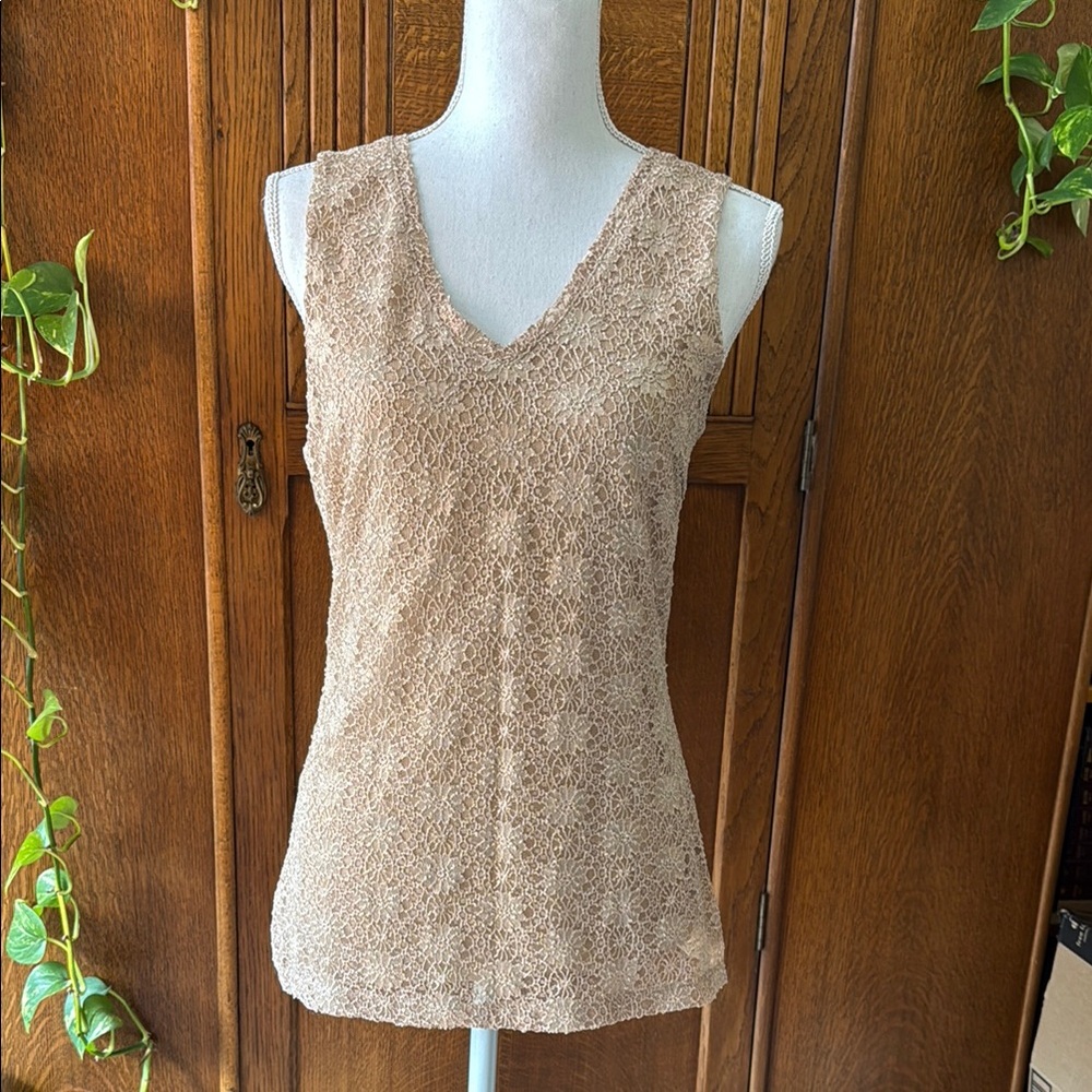 Elegant Lace Sleeveless Top, fully lined